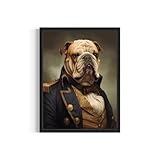 Bulldog Vintage Portrait Poster Art Print, Classic Animals Wall Decor Home Art for Bedroom, Mancave Painting, Living Room Bedroom 35 (Bulldog, 8 x 10 inches, Unframed)