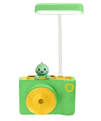 FunBlast Rechargeable Desk Table Lamp- 3 in 1 Study Desk LED Lamp with Eraser, Sharpener and Pen Holder, Electric Table Lamp, Adjustable Study Desk Lamp for Study Room, Home/Office (Dino)