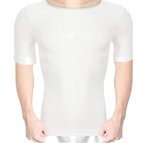 T-Shirt de Compression Ajustant Homme Veste Gainante Ventre Plat