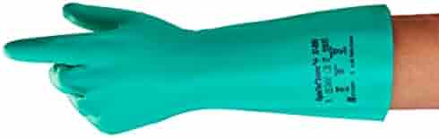 Guanti Da Lavoro Ansell AlphaTec 37-676 In Nitrile - 12 Paia Taglia M, Verdi, Resistenza Chimica E Meccanica - Foto 4