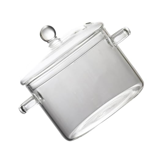 OUNONA Ciotola in Vetro Trasparente Resistente al Calore Coperchio Ventilato Scodella per Zuppa e Noodles Riscaldamento Rapido e Facile Pulizia per Insalate e Frutta