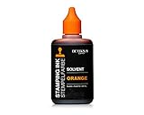 Octopus Fluids Octopus tinta para sellos al disolvente de 50 ml, naranja, resistente al agua, con base de disolvente para superficies no absorbentes y no porosas, translúcida