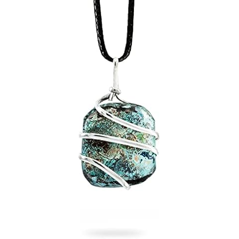 Ayana Crystals Chrysocolla Necklace for Women - Handmade Genuine Healing Crystal Pendant, Spiritual & Emotional Balance, Aligns Throat & Heart Chakras, Birthstone for September Cover