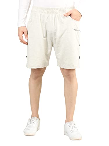 Image of CHKOKKO Men's Regular Cotton Regular Fit Plain Shorts for Men Ecru 3XL