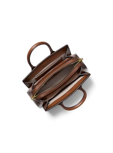 Image of Michael Kors Laila Small Satchel, Antique Gold-Tone Hardware /Burnished Leather Edges /Luggage