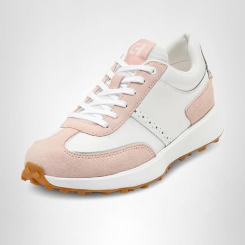Cole Haan Cole Haan Women's Grand Crosscourt Meadow Runners, White Mesh/Cameo Rose Suede/Silver, 8.5-C US