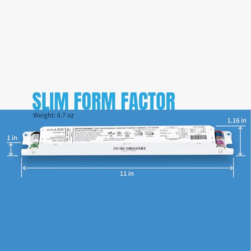 Image of Pack of 5 - eldoLED *2743WG OPTOTRONIC 30W Constant Current 0-10V Dimmable LED Driver, Programmable Linear OTi 30 /120-277 /1A0 DIM-1 L G2 - Replacement /Compatible with Osram 57433