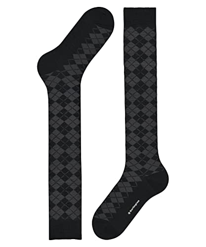 Burlington Heren Leyton Kniehoge Sokken ademend klimaatregulerend geurremmend wol platte naad drukvrije teen argyle modieuze dagelijkse business ONE-SIZE-FITS-ALL als geschenk 1 Paar - Afbeelding 5