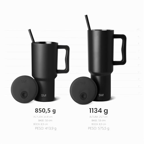 Miniatura 5 de Simple Modern Vaso Térmico con Pajita y Asa| Taza Termica Café para Llevar | Botella de Agua Acero Inoxidable Aislado para café helado | Trek | 1180ml | Almond Birch