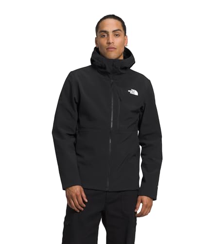 The North Face Men's Apex Bionic 3 Hoodie | Water & Wind Resistant Softshell Jacket with Adjustable Hood, Cinch Cord Hem & Zippered Pockets, TNF Black-NPF, Large