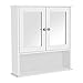 VASAGLE Armoire Murale Salle de Bain, Placard de Rangement Toilettes, avec 2 Portes et Miroirs, 3 Niveaux, Étagères à Hauteur Réglable, 56 x 13 x 58 cm, Blanc LHC002