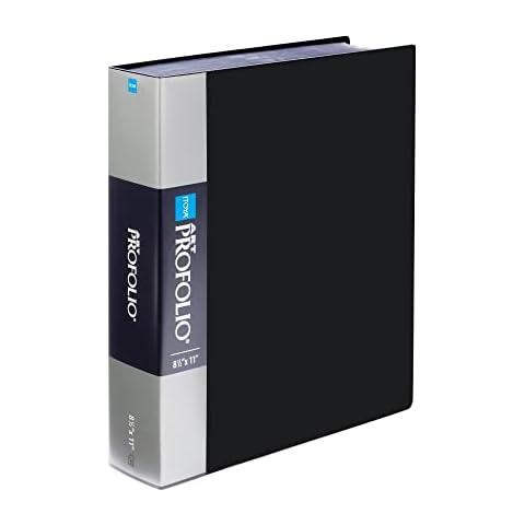 Itoya Original Art ProFolio 8.5x11 Black Art Portfolio Binder with Plastic Sleeves with 180 Pages - Portfolio Folder for Artwork with Clear Sheet Protectors - Presentation Book for Art Display Cover