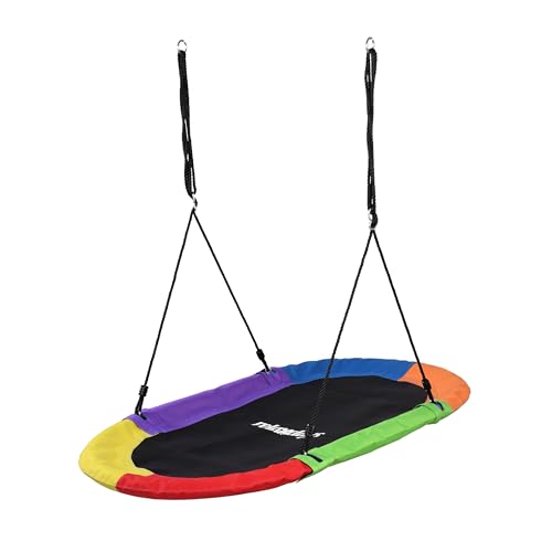 Relaxdays balançoire nid Ovale XXL pour Enfants et Adultes, 300 kg, Multicolore, 165 x 150 x 80 cm