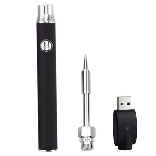 Pen Batería de carro roscado 510 Pen de soldadura inalámbrica USB 3 niveles Batería de para reparación de electrodomésticos, 350 mAh incorporado (negro)