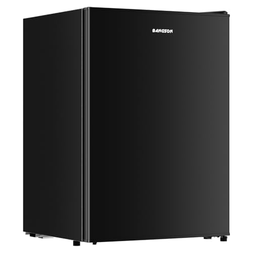 BANGSON 2.6 Cu Ft Small Fridge with Freezer for Office Black