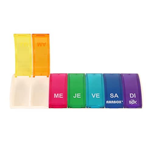 Pastillero Semanal | Box7 | 7 Cases | Amplia selección de colores | Anabox (Multi)