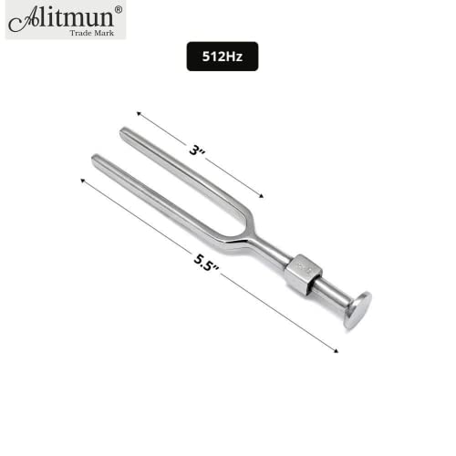 Image of Acoustic Tuning Fork Set of 3 (128, 256, 512 Hz), Rust-Free Tuning Forks with Consistent Frequency Accuracy, for Medical Students