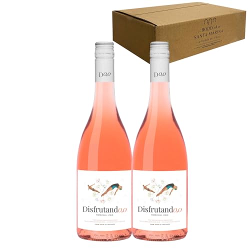 Disfrutando 0.0 Sin Alcohol - Vino Rosado - Sabor refrescante y colorido - Para disfrutar con los tuyos Pack 2-75cl