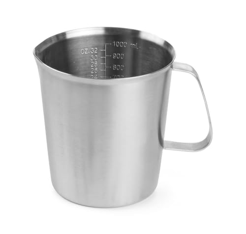 HENDI Messbecher, Schwere Ausführung, 1L, ø120x(H)135mm, Edelstahl