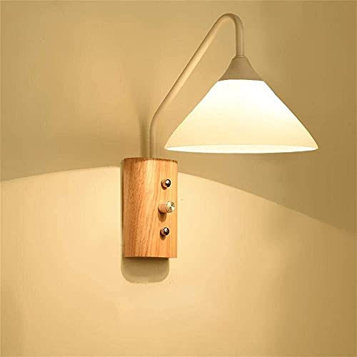 Aplique LED nórdico blanco con interruptor para dormitorio y estudio 4