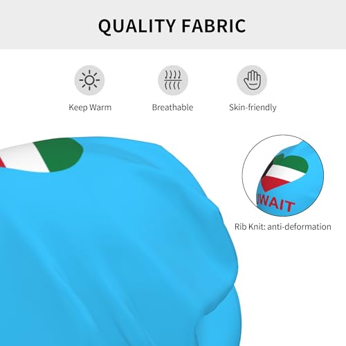 Love Kuwait Children Hip Hop Knitted Hat Kids Elastic Leisure Knit Cap Warm Sleep Beanies Black3