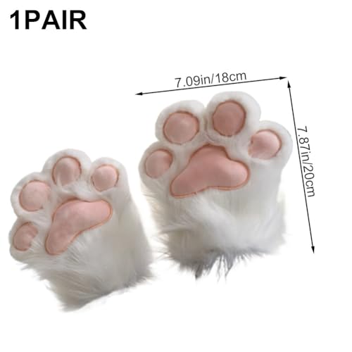 Divertidos accesorios de disfraz de gato y mitones de peluche 4