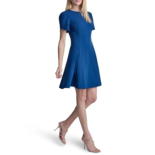 Image of DKNY Women's Tulip Sleeve Fit & Flare Mini Dress