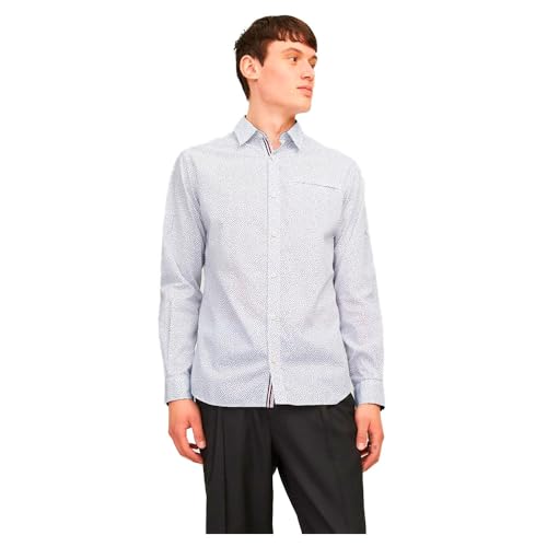 Jack & Jones Camisa Superior para Hombre Slim Fit, Blanco Brillante, M