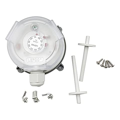 LEFOO LF32 Air Switch Gauge HVAC Adjustable Differential Pressure Switch Air Differential Pressure Switch Set Point Range (30-300Pa) Cover