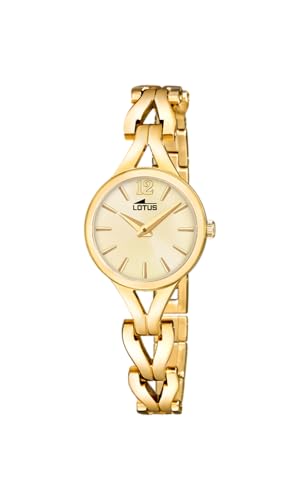 Montre Lotus Femme Incassable Étanche en Acier Doré 19023/2