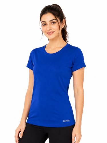 Image of Women Polyester Stretch Regular Fit Round Neck Half Sleeve T-Shirt (Pack of 1)