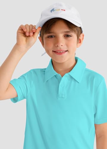 Image of MIVEI Kids' Performance School Uniform Polo Shirt Breathable UPF50+ | Youth Boys Girls Short Sleeve Golf Collared Shirts Grid Dry Fit Wrinkle Free Stretch Lightweight Cool Athletic Button Dress