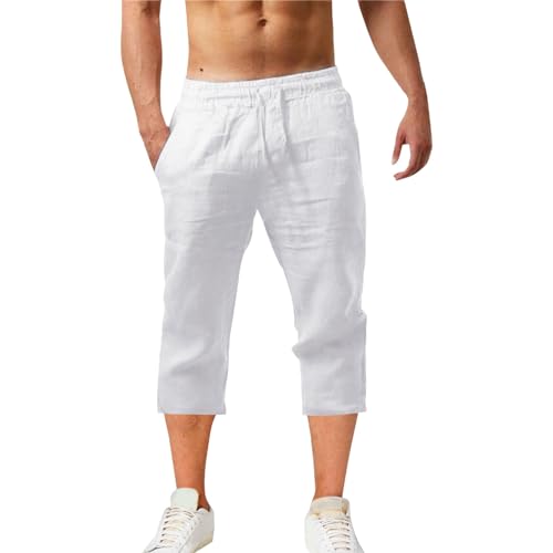 Pantalon en lin homme d'été léger jambe droite décontracté