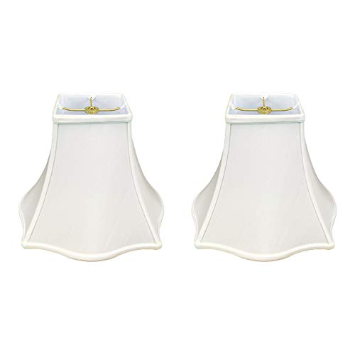 Image of Royal Designs, Inc. Regal Series Fancy Square Bell Lamp Shade, 7 x 16 x 12.75, White, Pack of 2