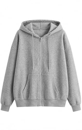 Image of Rabboni Women's Solid Zip-Up Hoodie Jacket | Full Sleeve Hooded Sweatshirt with Kangaroo Pockets | Casual Winter Wear Hoodie for Women