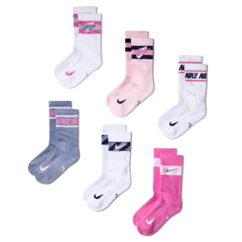 Image of Nike Unisex Kids' Everyday Cushioned Crew Socks (6-Pack) | Boys and Girls