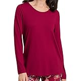 Hanro - Sleep & Lounge - Schlafanzug Shirt Langarm (M Burgundy)