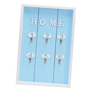 SEWACC Nordische Schlüsselbox Hellblau Weiß mit 6 Haken