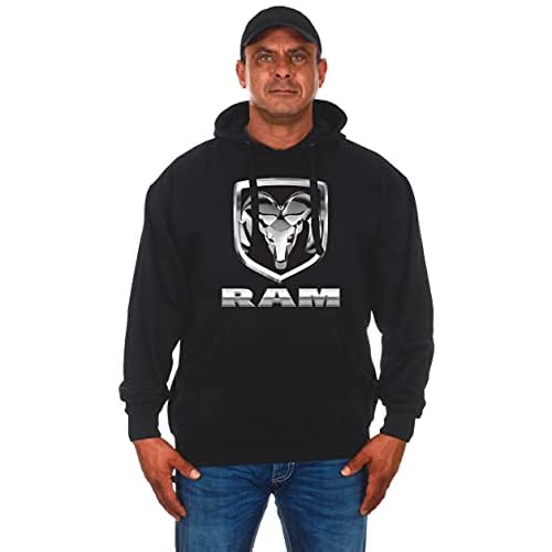 JH DESIGN GROUP Men’s Dodge Ram Pullover Hoodie Black Sweatshirt
