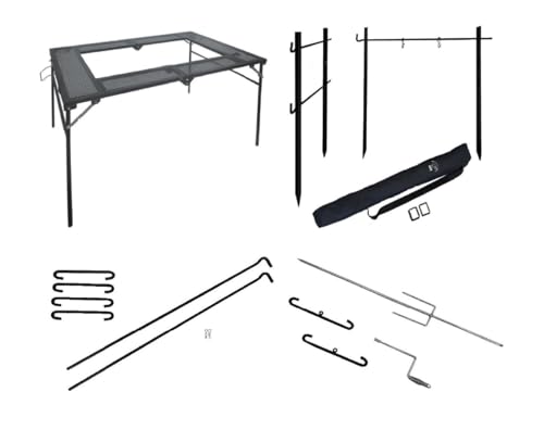 ���㐻�쏊(ONOE) �t�H�[���f�B���O�o�[�x�L���[�e�[�u�� T-4683-II BBQ�R�����╰�Α���͂߂� ������/�����Ē����\117×80×30/70cm(����2�i�K���߉�) �L�����v�e�[�u�� �A�E�g�h�A�e�[�u�� + �}���`�n���K�[ + �}���`�n��