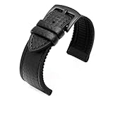 Fibbia: acciaio inossidabile NFJNFCF Cinturino impermeabile in silicone con cinturino in fibra di carbonio compatibile con cinturino da uomo in gomma di ricambio Omega Speed ​​Master 18mm 20mm 22mm 24mm(Black line-black A,22mm)