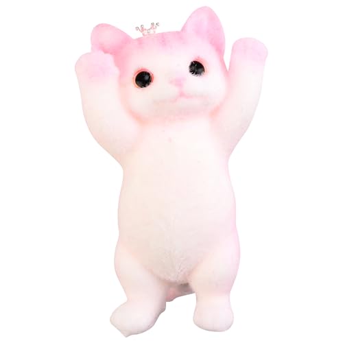 Cute Cat DIY Squeeze Toy, Cat Squeeze Toys, Cat Squishies Stress Ball, Cat Squishy 8 Inch Cat Squeeze Toys,Simulation Cats Doll Toys Cute Kitty Toys (Pink)