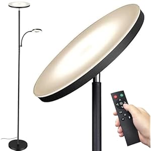 Floor Lamp, Upgraded 42W 4000LM Super Bright LED Floor Lamp for Living Room Bedroom, Dimmable Standing Reading Floor Lamps with Remote & Touch Control