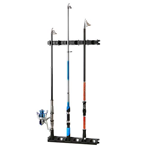 Suporte para vara de pesca, Andoer Suporte para vara de pesca para 6 varas de pesca montada na pared
