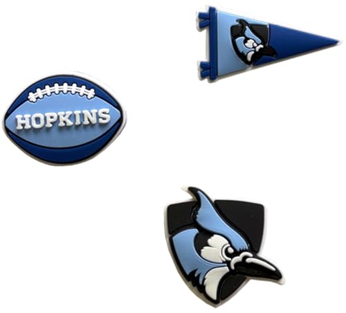 FOCO Johns Hopkins University Blue Jays Officially Licensed Shoe Decoration Charms – 3 Pack College Fan Footwear Accessories