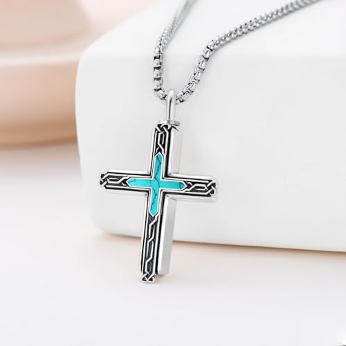 Collier urne funéraire croix en argent 925 ROMANTICWORK pour cendres - 5