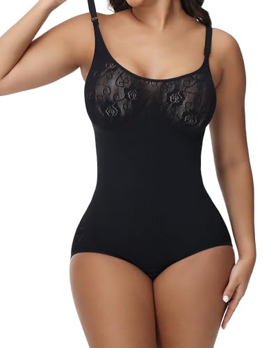 Image of SHAPESHE Shapewear for Women Faja Colombianas Moldeadoras Seamless Bodysuit | Built In Underwire, Short with Nipple Cover,Anti-slip Silicone Strips, Zipper Closure, Tummy Control, Butt Lifting,