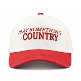 GNAHZNUXNAIX Embroidered Play Something Country Dad Hat Two Tone Concert Hat for Ladies and Men Summer,Red/White