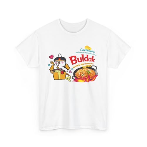 Buldak Carbonara Ramen T-Shirt, Spicy Carbonara Ramen Noodle Shirt, Foodie Tee, Korean Noodle Lovers Gift, Ramen Bowl T-Shirt