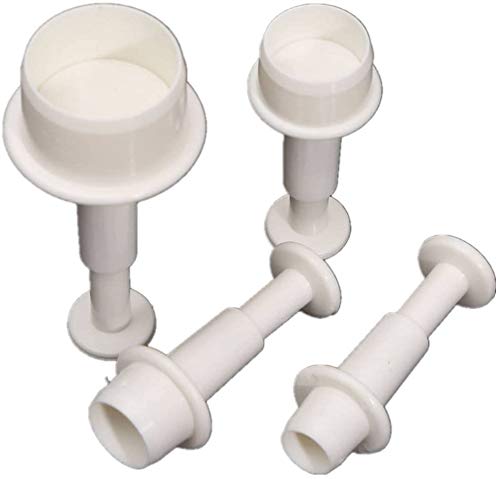 Arestech A Set Of 4Pcs Round Circle Cake Biscuit Cookies Mold Cutter Plunger Fondant Sugarcraft Icing Decorating #TOP1